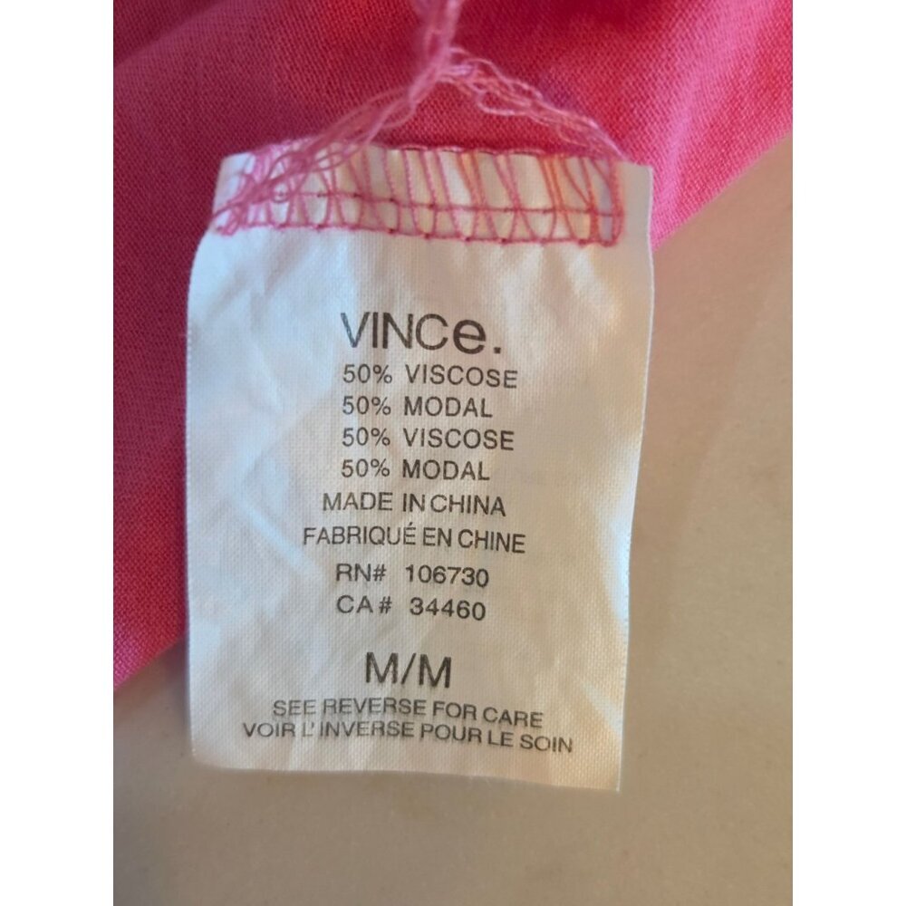 Vince Top Medium Rose Pink Dolman Sleeve Lightweight Knit Tiny Flaw Scoop Neck - Picture 9 of 11